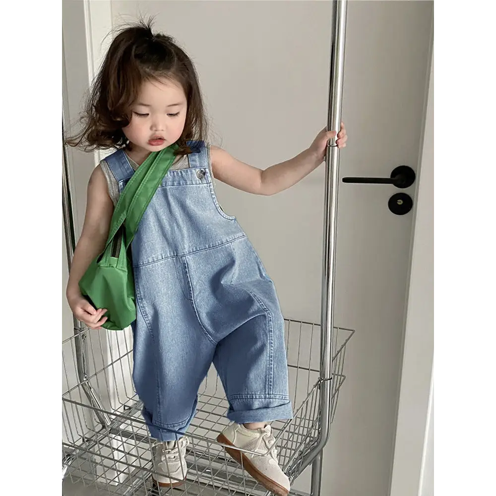 Kyds Klothing Girls Denim Overall Wide Leg Pants - Toddler Denim Overalls | Cute Clothes Kid Clothing 4-5T / Blue